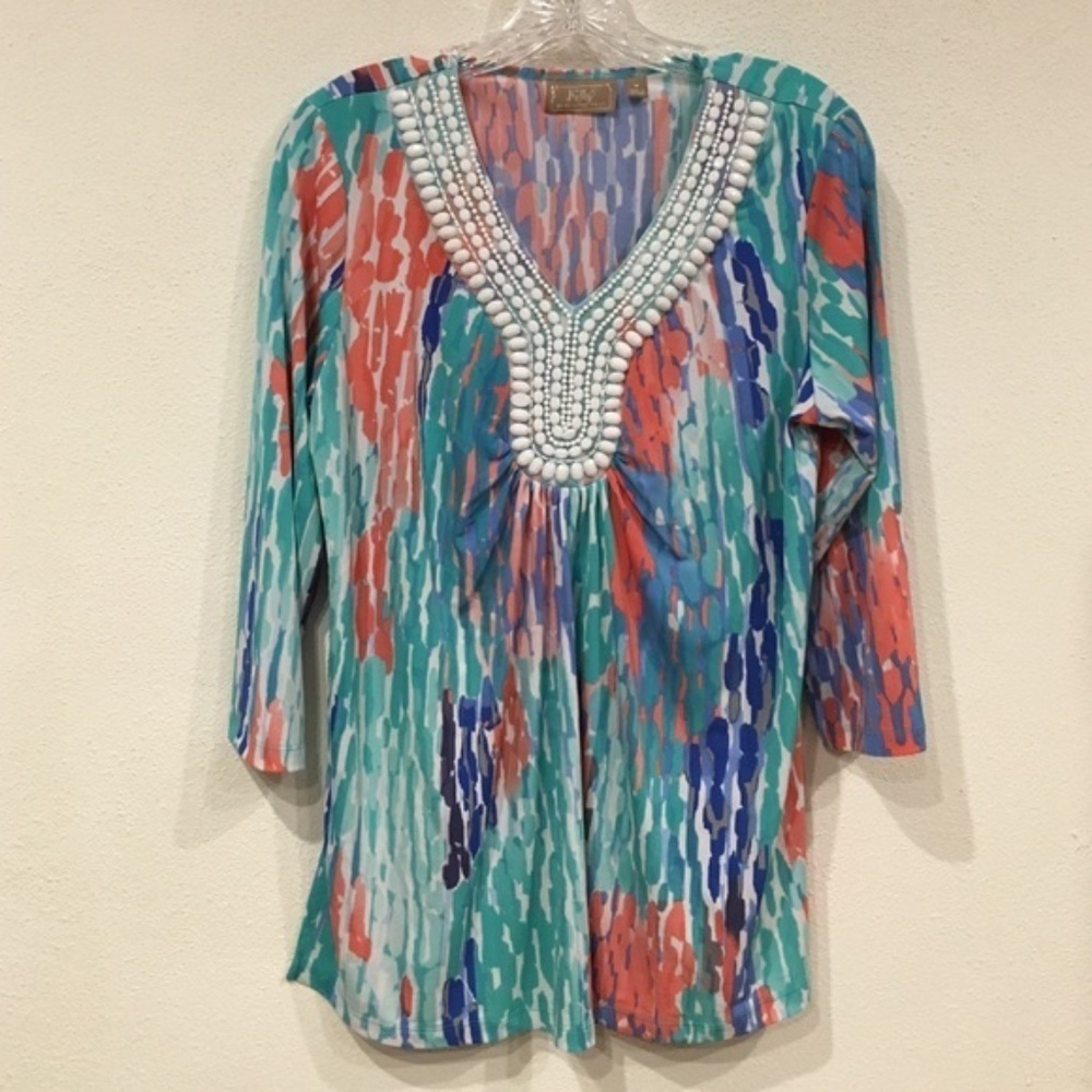 Kelly by Clinton Kelly Embellished Top Size Medium EUC